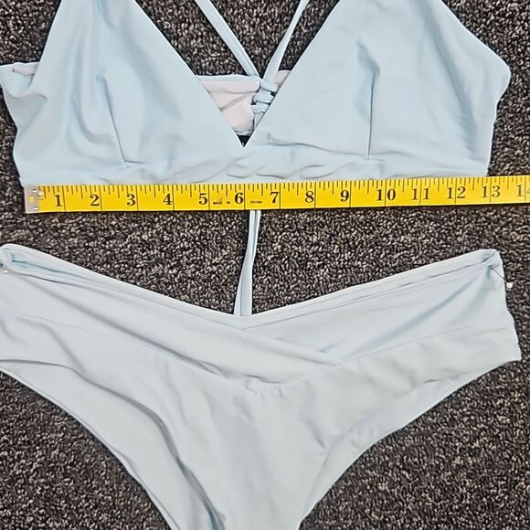 Shein Light Blue Bikini Top and Bottom Large L - Picture 4 of 9